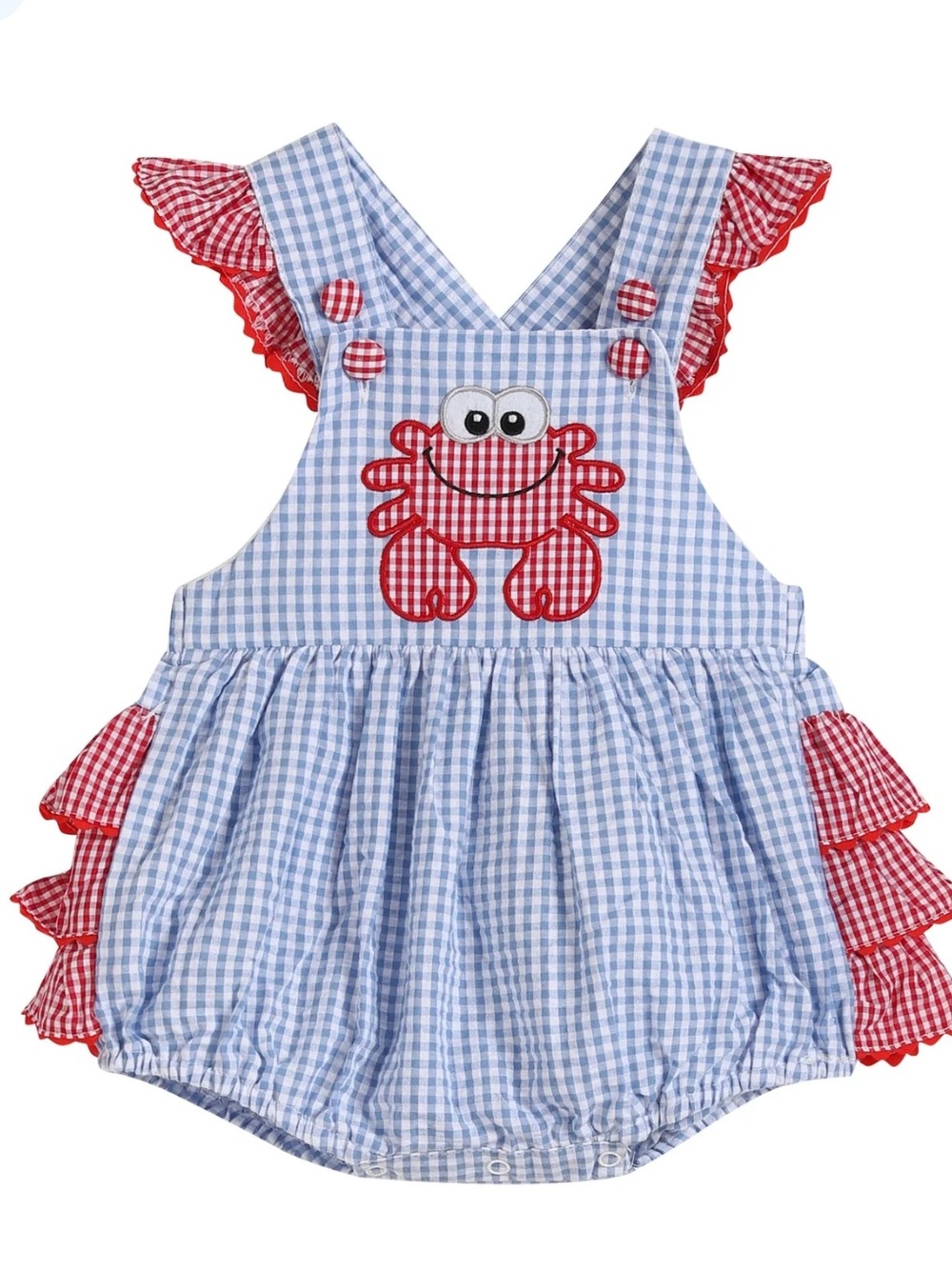 Lil Cactus Blue Gingham Crab Baby bubble